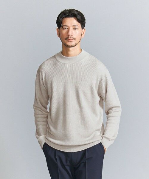 BEAUTY&YOUTH UNITED ARROWS / ビューティー&ユース ユナイテッドアローズ ニット・セーター | 【WEB限定 WARDROBE SMART】マシーンウォッシャブル ウールミックス アゼ モックネック | 詳細12