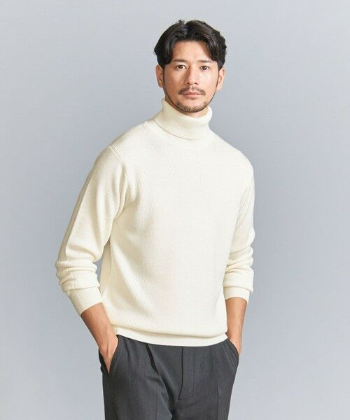 BEAUTY&YOUTH UNITED ARROWS / ビューティー&ユース ユナイテッドアローズ ニット・セーター | 【WEB限定 WARDROBE SMART】マシーンウォッシャブル ウールミックス アゼ タートルネック | 詳細4