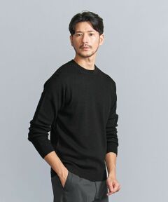 【WEB限定 WARDROBE SMART】マシーンウォッシャブル ウールミックス アゼ クルーネック