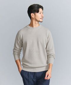 【WEB限定 WARDROBE SMART】マシーンウォッシャブル ウールミックス アゼ クルーネック