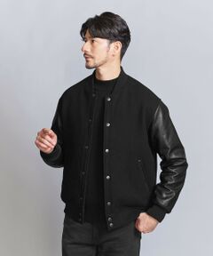 【WEB限定 WARDROBE SMART】ブラックメルトン レザーライク スタジャン