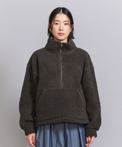 BEAUTY&YOUTH UNITED ARROWS / ビューティー&ユース ユナイテッドアローズ カットソー | ボア ハーフジップ ドロスト プルオーバー | 詳細10