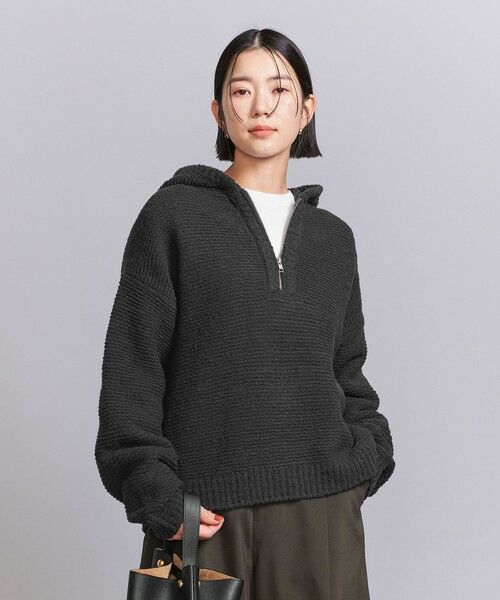 BEAUTY&YOUTH UNITED ARROWS / ビューティー&ユース ユナイテッドアローズ ニット・セーター | ウール ハーフジップ フーディ | 詳細11