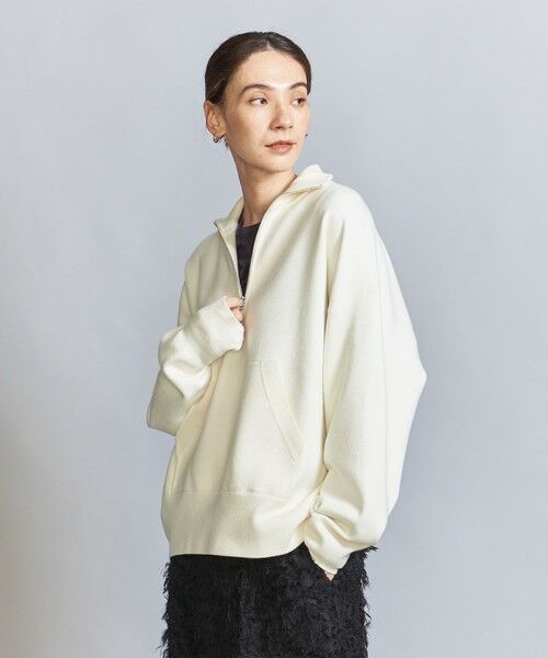 BEAUTY&YOUTH UNITED ARROWS / ビューティー&ユース ユナイテッドアローズ ニット・セーター | 【WEB限定】スポンディッシュニット ハーフジッププルオーバー -ウォッシャブル- | 詳細1