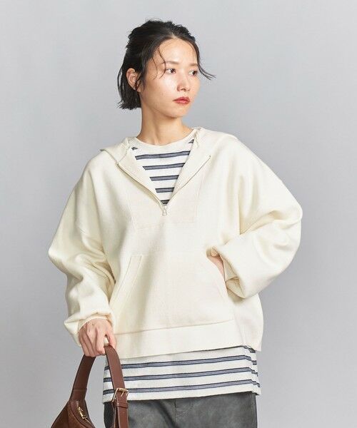 BEAUTY&YOUTH UNITED ARROWS / ビューティー&ユース ユナイテッドアローズ ニット・セーター | 【WEB限定】スポンディッシュニット フーディプルオーバー -ウォッシャブル- | 詳細1