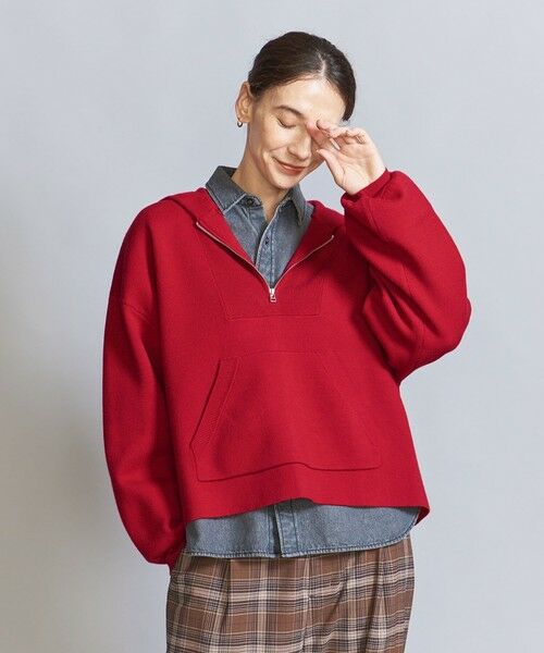 BEAUTY&YOUTH UNITED ARROWS / ビューティー&ユース ユナイテッドアローズ ニット・セーター | 【WEB限定】スポンディッシュニット フーディプルオーバー -ウォッシャブル- | 詳細24