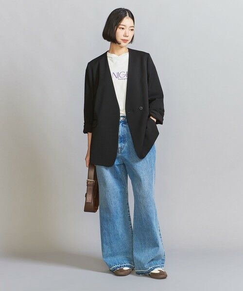 BEAUTY&YOUTH UNITED ARROWS / ビューティー&ユース ユナイテッドアローズ ノーカラージャケット | 【WEB限定 Wardrobe DAILY MINIMAL】ダブルクロス カラーレスジャケット ウォッシャブル | 詳細9