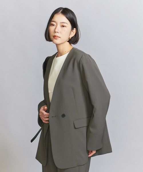 WEB限定 Wardrobe DAILY MINIMAL】ダブルクロス カラーレスジャケット