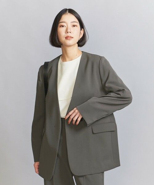 WEB限定 Wardrobe DAILY MINIMAL】ダブルクロス カラーレスジャケット
