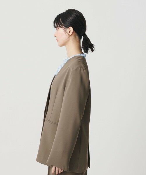 BEAUTY&YOUTH UNITED ARROWS / ビューティー&ユース ユナイテッドアローズ ノーカラージャケット | 【WEB限定 Wardrobe DAILY MINIMAL】ダブルクロス カラーレスジャケット ウォッシャブル | 詳細17