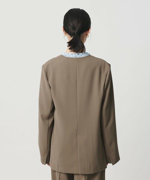 BEAUTY&YOUTH UNITED ARROWS / ビューティー&ユース ユナイテッドアローズ ノーカラージャケット | 【WEB限定 Wardrobe DAILY MINIMAL】ダブルクロス カラーレスジャケット ウォッシャブル | 詳細18
