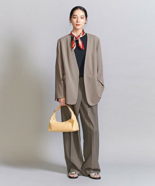 BEAUTY&YOUTH UNITED ARROWS / ビューティー&ユース ユナイテッドアローズ ノーカラージャケット | 【WEB限定 Wardrobe DAILY MINIMAL】ダブルクロス カラーレスジャケット ウォッシャブル | 詳細13