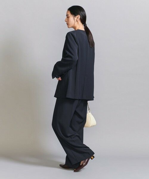 BEAUTY&YOUTH UNITED ARROWS / ビューティー&ユース ユナイテッドアローズ ノーカラージャケット | 【WEB限定 Wardrobe DAILY MINIMAL】ダブルクロス カラーレスジャケット ウォッシャブル | 詳細30