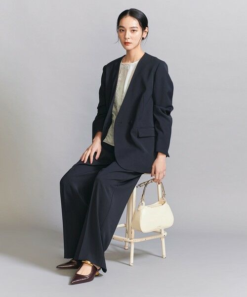 BEAUTY&YOUTH UNITED ARROWS / ビューティー&ユース ユナイテッドアローズ ノーカラージャケット | 【WEB限定 Wardrobe DAILY MINIMAL】ダブルクロス カラーレスジャケット ウォッシャブル | 詳細28