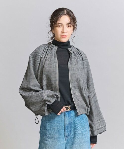 BEAUTY&YOUTH UNITED ARROWS / ビューティー&ユース ユナイテッドアローズ ブルゾン | 【WEB限定】グレンチェック ギャザーブルゾン -ウォッシャブル- | 詳細1