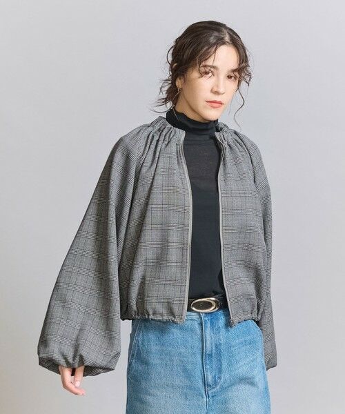 BEAUTY&YOUTH UNITED ARROWS / ビューティー&ユース ユナイテッドアローズ ブルゾン | 【WEB限定】グレンチェック ギャザーブルゾン -ウォッシャブル- | 詳細2