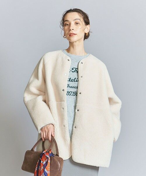 BEAUTY&YOUTH UNITED ARROWS / ビューティー&ユース ユナイテッドアローズ その他アウター | 【WEB限定】ボア×フェイクムートン ノーカラーリバーシブルコート -2WAY- | 詳細1