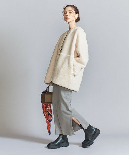 BEAUTY&YOUTH UNITED ARROWS / ビューティー&ユース ユナイテッドアローズ その他アウター | 【WEB限定】ボア×フェイクムートン ノーカラーリバーシブルコート -2WAY- | 詳細3