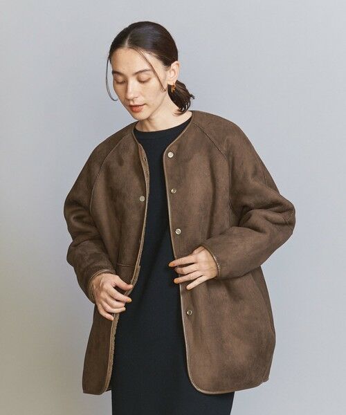 BEAUTY&YOUTH UNITED ARROWS / ビューティー&ユース ユナイテッドアローズ その他アウター | 【WEB限定】ボア×フェイクムートン ノーカラーリバーシブルコート -2WAY- | 詳細16