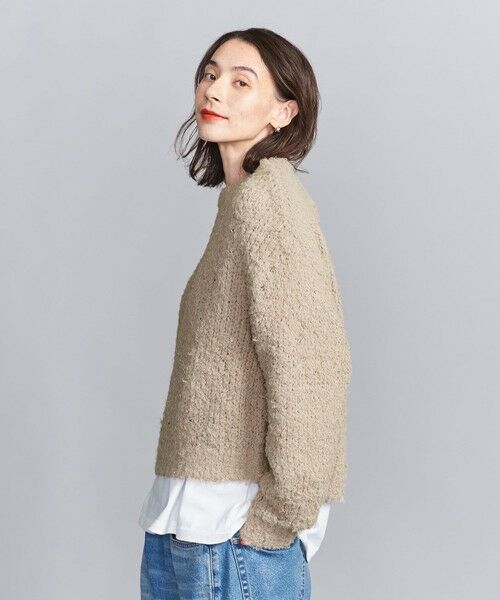 BEAUTY&YOUTH UNITED ARROWS / ビューティー&ユース ユナイテッドアローズ ニット・セーター | 【WEB限定】ビジュー×フェザーヤーン クルーネックニット | 詳細21