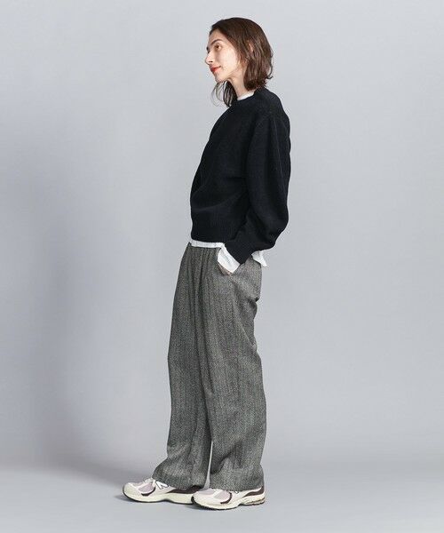 BEAUTY&YOUTH UNITED ARROWS / ビューティー&ユース ユナイテッドアローズ その他パンツ | 【WEB限定】裏起毛ヘリンボーン タックワイドパンツ -ウォッシャブル- | 詳細3