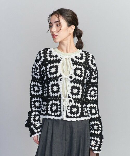 BEAUTY&YOUTH UNITED ARROWS / ビューティー&ユース ユナイテッドアローズ カーディガン・ボレロ | 【別注】＜LOGAN knitting mills＞クロシェニット カーディガン | 詳細1