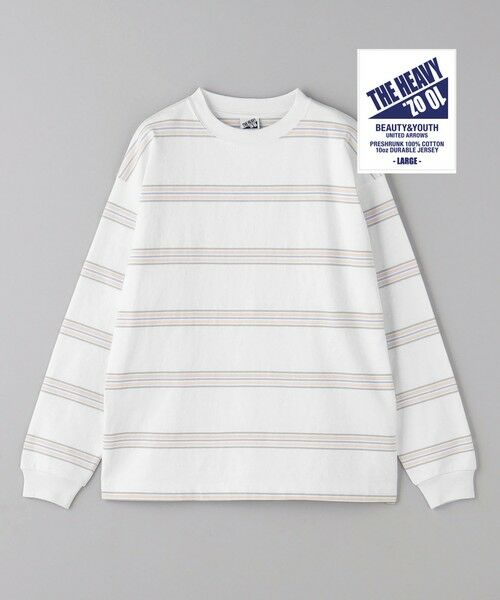 BEAUTY & YOUTH UNITED ARROWS/ビューティー&ユース ユナイテッドアローズ 10oz ヘビー ボーダー クルーネック カットソー WHITE L BEAUTY & YOUTH UNITED ARROWS/ビューティー&ユース ユナイテッドアローズ 10oz ヘビー ボーダー クルーネック カットソー WHITE L