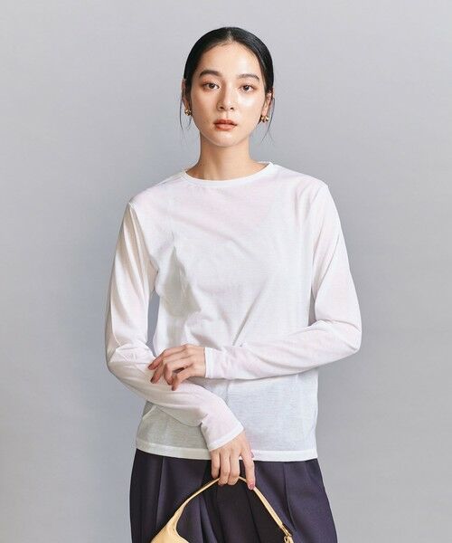 BEAUTY&YOUTH UNITED ARROWS / ビューティー&ユース ユナイテッドアローズ カットソー | コットンナイロン天竺 シアー クルーネック Tシャツ | 詳細2