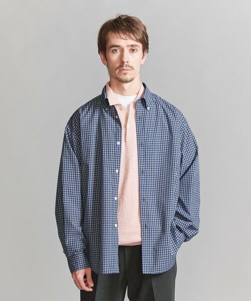 BEAUTY & YOUTH UNITED ARROWS/ビューティー&ユース ユナイテッドアローズ ミニチェック ボタンダウンフォルム シャツ NAVY XL BEAUTY & YOUTH UNITED ARROWS/ビューティー&ユース ユナイテッドアローズ ミニチェック ボタンダウンフォルム シャツ NAVY XL