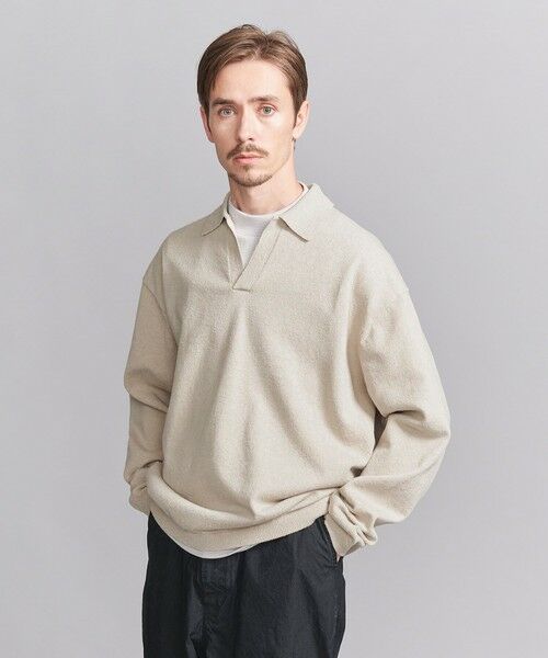 BEAUTY & YOUTH UNITED ARROWS/ビューティー&ユース ユナイテッドアローズ ブークレ コットン スキッパー ニット ‐ウォッシャブル‐ NATURAL XL BEAUTY & YOUTH UNITED ARROWS/ビューティー&ユース ユナイテッドアローズ ブークレ コットン スキッパー ニット ‐ウォッシャブル‐ NATURAL XL