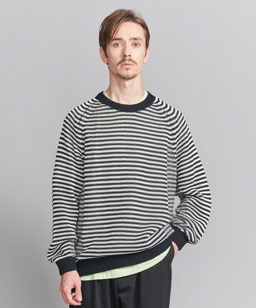 BEAUTY&YOUTH UNITED ARROWS / ビューティー&ユース ユナイテッドアローズ ニット・セーター | ギマコットン SWIT ボーダー クルーネック ニット ‐ウォッシャブル‐ | 詳細1