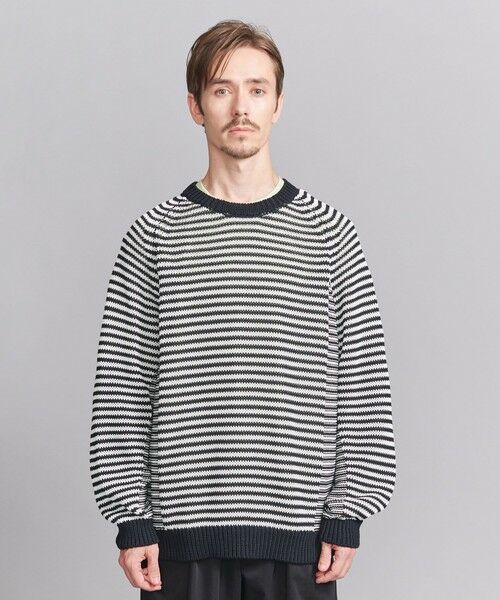 BEAUTY&YOUTH UNITED ARROWS / ビューティー&ユース ユナイテッドアローズ ニット・セーター | ギマコットン SWIT ボーダー クルーネック ニット ‐ウォッシャブル‐ | 詳細3