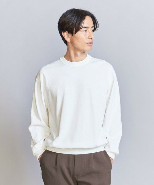 BEAUTY & YOUTH UNITED ARROWS/ビューティー&ユース ユナイテッドアローズ HI-LINE 3/90 ギザコットン クルーネック ニット WHITE L BEAUTY & YOUTH UNITED ARROWS/ビューティー&ユース ユナイテッドアローズ HI-LINE 3/90 ギザコットン クルーネック ニット WHITE L