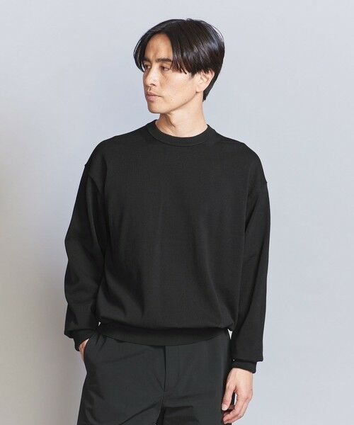 BEAUTY & YOUTH UNITED ARROWS/ビューティー&ユース ユナイテッドアローズ HI-LINE 3/90 ギザコットン クルーネック ニット BLACK M BEAUTY & YOUTH UNITED ARROWS/ビューティー&ユース ユナイテッドアローズ HI-LINE 3/90 ギザコットン クルーネック ニット BLACK M