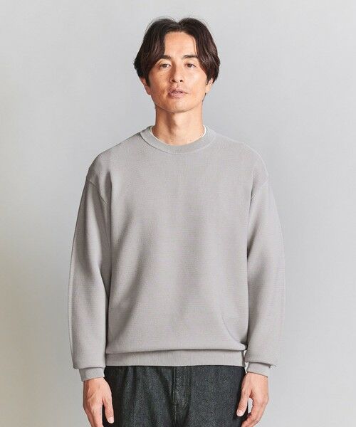 【美品】 セール】 ニット クルーネック フォルム ステッチ パール トップス