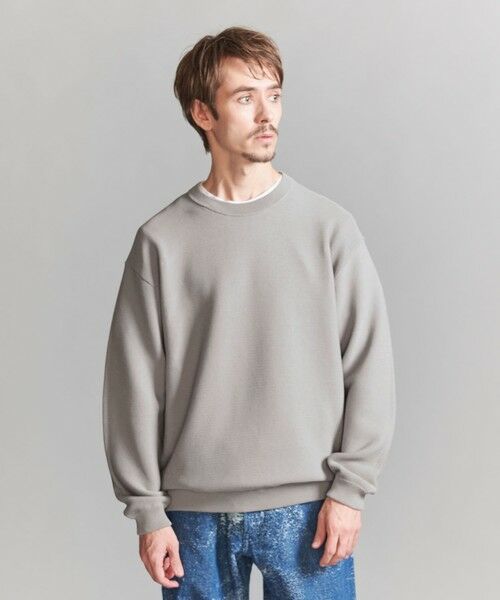 BEAUTY & YOUTH UNITED ARROWS/ビューティー&ユース ユナイテッドアローズ パール ステッチ フォルム クルーネック ニット LT. GRAY XL BEAUTY & YOUTH UNITED ARROWS/ビューティー&ユース ユナイテッドアローズ パール ステッチ フォルム クルーネック ニット LT. GRAY XL