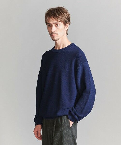 BEAUTY & YOUTH UNITED ARROWS/ビューティー&ユース ユナイテッドアローズ パール ステッチ フォルム クルーネック ニット ROYAL L BEAUTY & YOUTH UNITED ARROWS/ビューティー&ユース ユナイテッドアローズ パール ステッチ フォルム クルーネック ニット ROYAL L