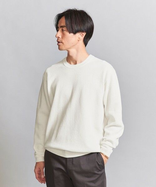 BEAUTY & YOUTH UNITED ARROWS/ビューティー&ユース ユナイテッドアローズ ガスコットン ダイアゴナル クルーネック ニット WHITE XL BEAUTY & YOUTH UNITED ARROWS/ビューティー&ユース ユナイテッドアローズ ガスコットン ダイアゴナル クルーネック ニット WHITE XL