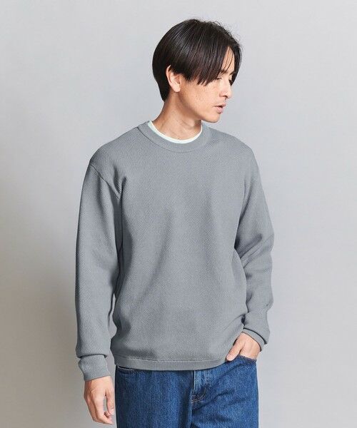 BEAUTY & YOUTH UNITED ARROWS/ビューティー&ユース ユナイテッドアローズ ガスコットン ダイアゴナル クルーネック ニット LT. BLUE S BEAUTY & YOUTH UNITED ARROWS/ビューティー&ユース ユナイテッドアローズ ガスコットン ダイアゴナル クルーネック ニット LT. BLUE S