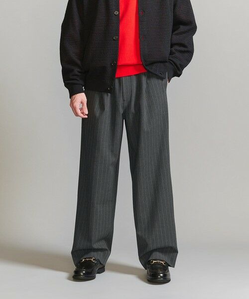 BEAUTY & YOUTH UNITED ARROWS/ビューティー&ユース ユナイテッドアローズ ピンストライプ 1プリーツ イージーパンツ DK. GRAY L BEAUTY & YOUTH UNITED ARROWS/ビューティー&ユース ユナイテッドアローズ ピンストライプ 1プリーツ イージーパンツ DK. GRAY L