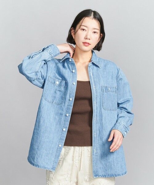 BEAUTY & YOUTH UNITED ARROWS/ビューティー&ユース ユナイテッドアローズ 麻コットン ダンガリーシャツ LT. BLUE FREE BEAUTY & YOUTH UNITED ARROWS/ビューティー&ユース ユナイテッドアローズ 麻コットン ダンガリーシャツ LT. BLUE FREE
