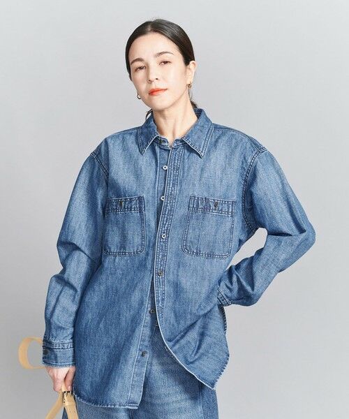 BEAUTY & YOUTH UNITED ARROWS/ビューティー&ユース ユナイテッドアローズ 麻コットン ダンガリーシャツ COBALT FREE BEAUTY & YOUTH UNITED ARROWS/ビューティー&ユース ユナイテッドアローズ 麻コットン ダンガリーシャツ COBALT FREE