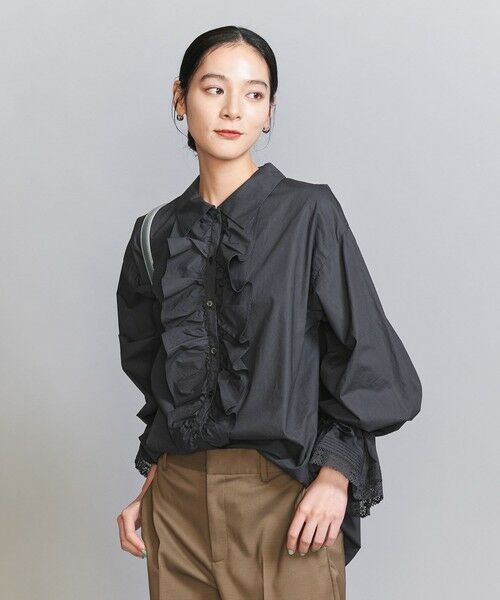 UNITED ARROWS◆長袖ブラウス/36/コットン/BLK/1521-215-1359 UNITED ARROWS（ユナイテッドアローズ）の「＜UNITED ARROWS＞C