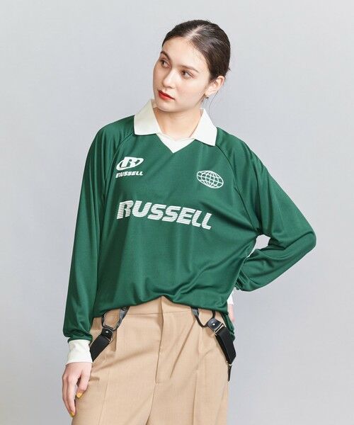 BEAUTY & YOUTH UNITED ARROWS/ビューティー&ユース ユナイテッドアローズ 【別注】<RUSSELL ATHLETIC>ロングスリーブ トップス KELLY FREE BEAUTY & YOUTH UNITED ARROWS/ビューティー&ユース ユナイテッドアローズ 【別注】<RUSSELL ATHLETIC>ロングスリーブ トップス KELLY FREE