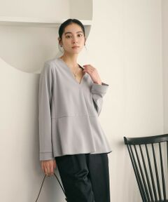 BEAUTY&YOUTH UNITED ARROWS / ビューティー&ユース ユナイテッドアローズ カットソー | 【WEB限定 Wardrobe DAILY MINIMAL】ペプラム Vネックプルオーバーカットソー