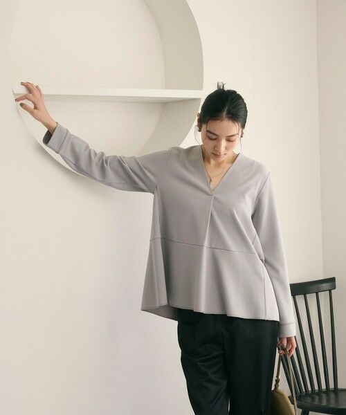 BEAUTY&YOUTH UNITED ARROWS / ビューティー&ユース ユナイテッドアローズ カットソー | 【WEB限定 Wardrobe DAILY MINIMAL】ペプラム Vネックプルオーバーカットソー | 詳細18