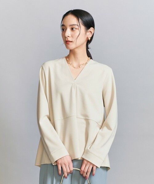 BEAUTY&YOUTH UNITED ARROWS / ビューティー&ユース ユナイテッドアローズ カットソー | 【WEB限定 Wardrobe DAILY MINIMAL】ペプラム Vネックプルオーバーカットソー | 詳細22