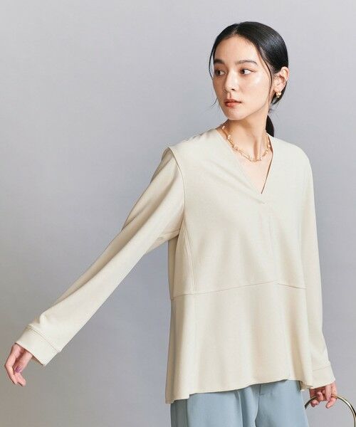BEAUTY&YOUTH UNITED ARROWS / ビューティー&ユース ユナイテッドアローズ カットソー | 【WEB限定 Wardrobe DAILY MINIMAL】ペプラム Vネックプルオーバーカットソー | 詳細23