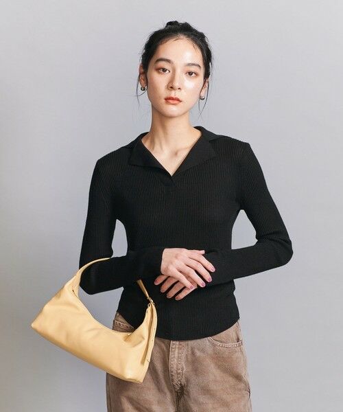 BEAUTY&YOUTH UNITED ARROWS / ビューティー&ユース ユナイテッドアローズ ニット・セーター | コットンリブ オープンカラーニット ウォッシャブル | 詳細3