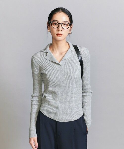 BEAUTY&YOUTH UNITED ARROWS / ビューティー&ユース ユナイテッドアローズ ニット・セーター | コットンリブ オープンカラーニット -ウォッシャブル- | 詳細9